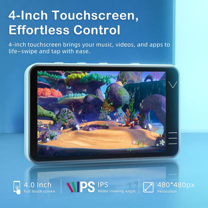 MP3 Player with Bluetooth and WiFi, Music Player with Camera Spotify Pandora,Amazon Music, 4" Touch Screen Android MP4 MP3 Player with Speaker 144GB MP4 & MP3 Player for Travel Sport