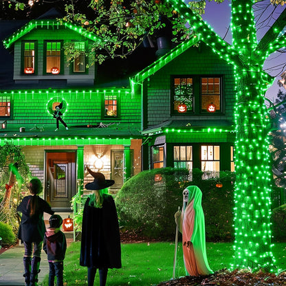 JMEXSUSS 2 Pack 75.5ft Orange Solar Christmas Lights, Total 400 LED Solar String Lights Outdoor Waterproof, 8 Modes Orange Halloween Lights for Tree Patio Garden Thanksgiving Halloween Decorations
