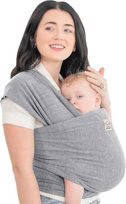 KeaBabies Baby Wrap Carrier - All in 1 Original Baby Carrier Newborn To Toddler Sling, Easy to Wear, Hands Free Bonding, Lightweight, Breathable Infant Wraps (Trendy Black)