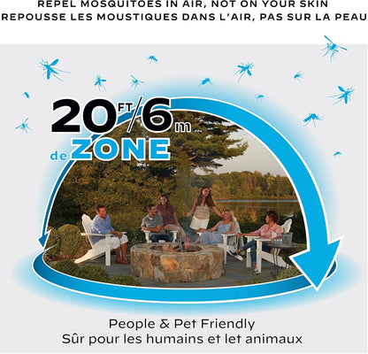 Thermacell Patio Shield Mosquito Repellent E-Series E65X Rechargeable Repeller; 20’ Mosquito Protection Zone; Includes 36-Hour Repellent Refill; No Spray, Flame or Scent; Docking Station