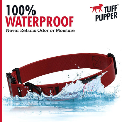 Tuff Pupper Waterproof Action Collar for Dogs | Heavy Duty Water Proof Dog Collar | Tear Proof & Odor Free | Rust-Proof Metal Hardware | Tactical Quick Release Buckle | for Adventurous, Active Dogs