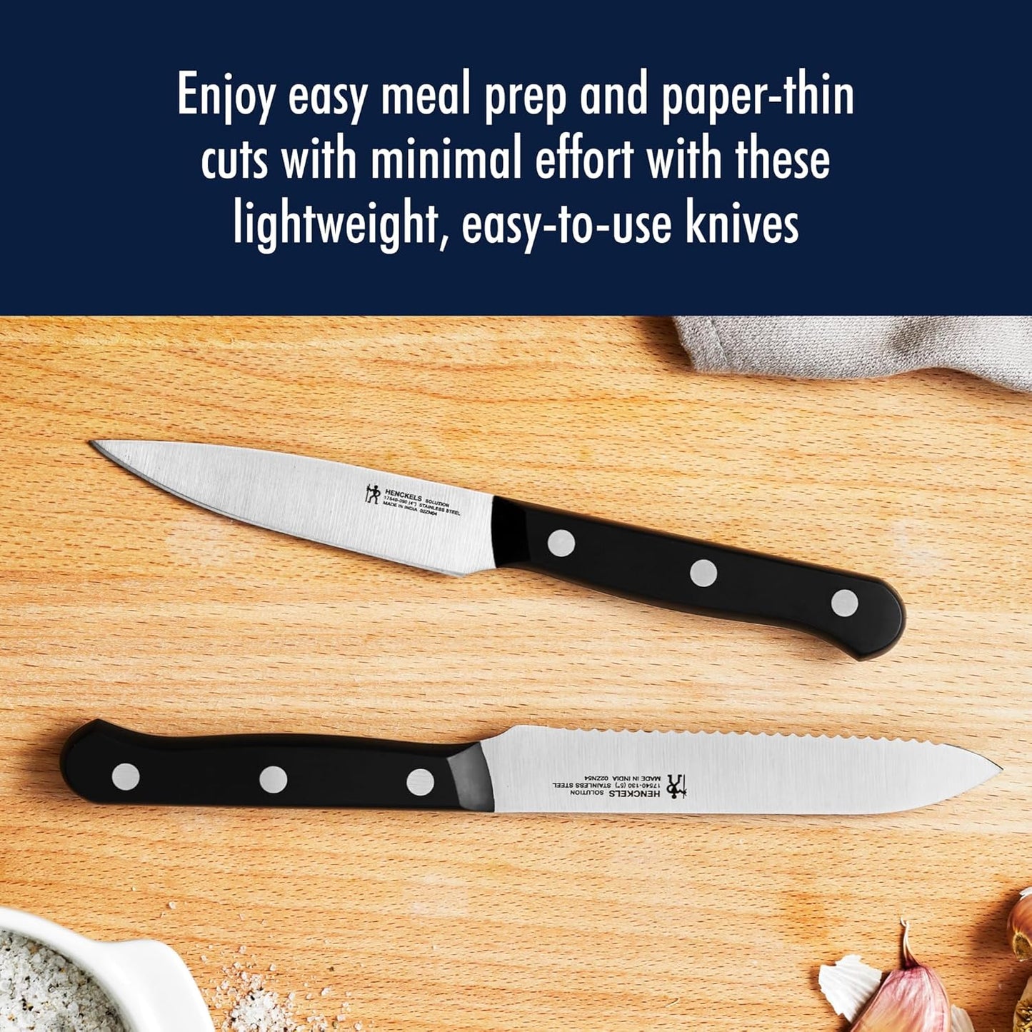 HENCKELS Solution Razor-Sharp 16-pc Self Sharpening Knife Block Set, Chef Knife, Bread Knife, Steak Knife, German Engineered Informed by 100+ Years of Mastery