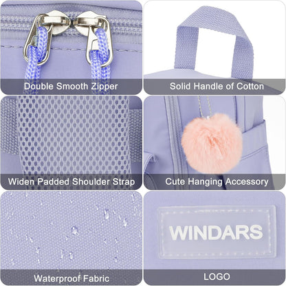 WINDARS Backpacks for Girls, 15.6 Inch School Bag Cute Waterproof laptop Bookbag Large College Backpack for Teen Women Students Anti Theft Travel Daypack Black