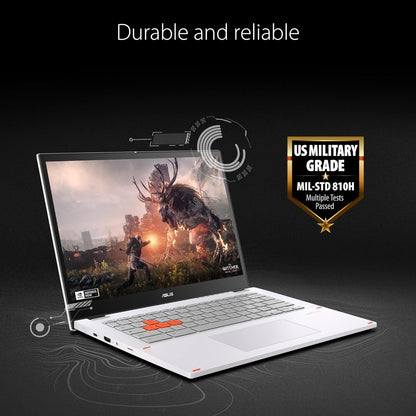 ASUS Chromebook Vibe CX34 Flip Cloud Gaming Laptop, 14" 144Hz Touchscreen Display, Intel® Core™ i5-1235U Processor, 512GB SSD, 16GB RAM, ChromeOS, Pearl White, CX3401FBA-AS51T-CB