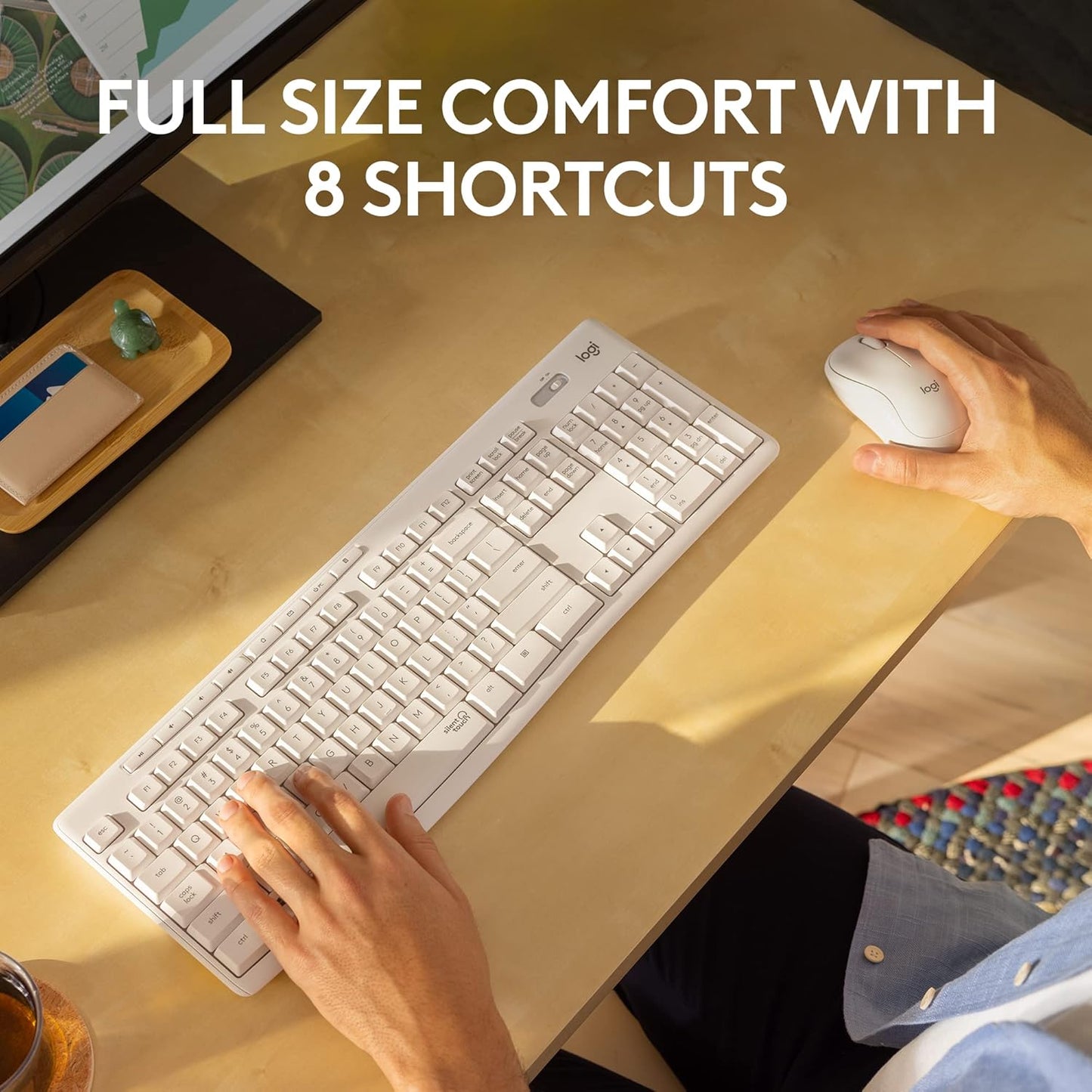 Logitech MK270 Wireless Keyboard and Mouse Combo for Windows, 2.4 GHz Wireless, Compact Mouse, 8 Multimedia and Shortcut Keys, 2-Year Battery Life, for PC, Laptop - Rose