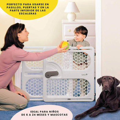 Pressure Mount Safety Gate for Doorways | Adjustable 28–40 Inch Width, 27 Inch Height, White