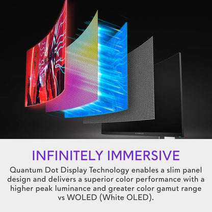 Alienware AW3423DW 34.18-inch Quantom Dot-OLED Curved Gaming Monitor, 3440x1440 pixels at 175Hz, 1800R Curvature, True 0.1ms gray-to-gray, 1Million:1 Contrast Ratio, 1.07 Billions Colors - Lunar Light