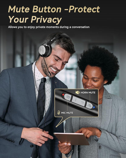 Voistek Computer HeadphonesWired USB C/3.5MM/USB Headset; with Noise Cancelling Microphone & Volume Controls Compatible with PC,Laptop,Mac,iPad,Home,Office,Meeting,Skype,Zoom(882F)