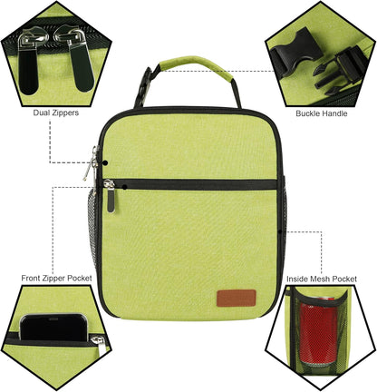 Lunch Box for Men Women Adults Small Lunch Bag for Office Work Picnic - Reusable Portable Lunchbox, Black