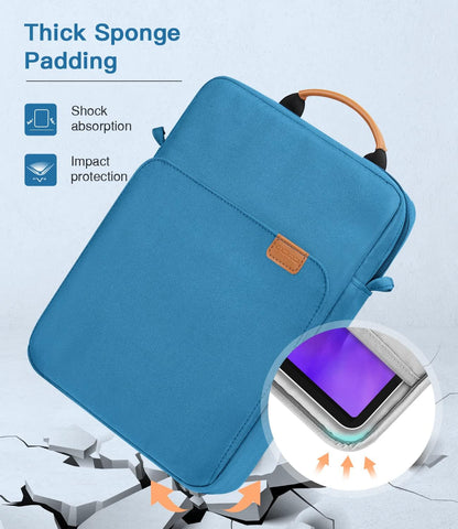 MoKo 13.3-14 Inch Laptop Sleeve Bag Fits MacBook Pro M3/M2 14" 2023, MacBook Pro 13" M2, New MacBook Air 13.6" M3/M2 2024/2022,Tab S8 Ultra 14.6",Handle Carrying Case with Shoulder Strap, Black & Gray - PuriLite