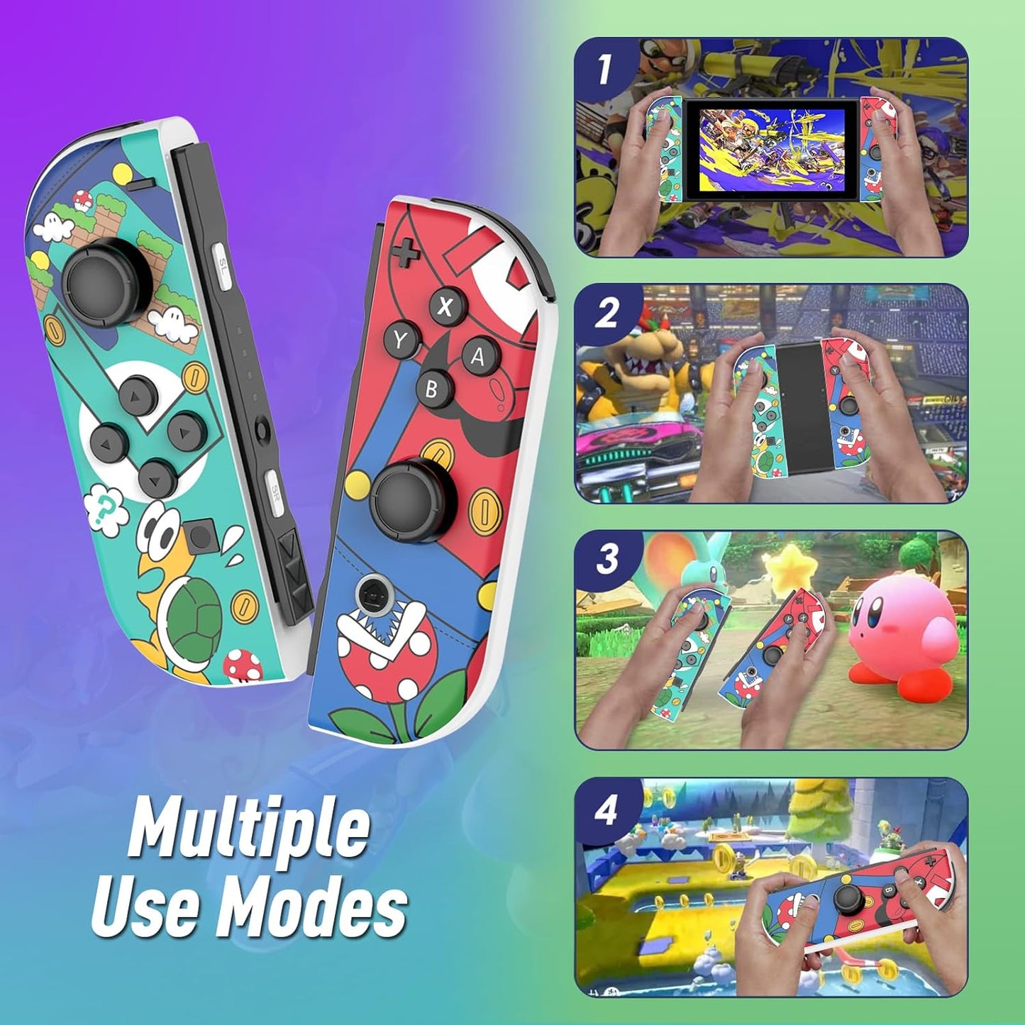 Switch Controller Compatible with Switch/OLED/Lite, Switch Joypad Replacement Controller, Left and Right Wireless Switch Handheld Controller