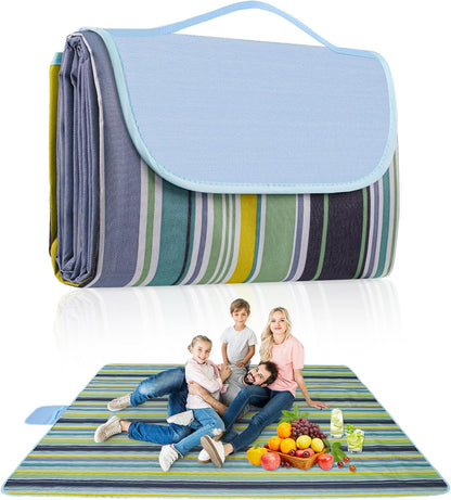 Habaylin Picnic Blanket Large, 79"X79" Waterproof Extra Large Beach Blanket, Foldable Picnic Blanket for Hiking, Party, Camping on Grass Sandproof Handy Picnic Mat