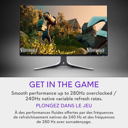 Alienware 25 Gaming Monitor AW2523HF 24.5" IPS LED Full HD (1920 × 1080) 360Hz Display - AMD FreeSync - VESA - Monitor (USB, HDMI) Height/Tilt/Swivel/Pivot Adjustability - Dark Side of The Moon