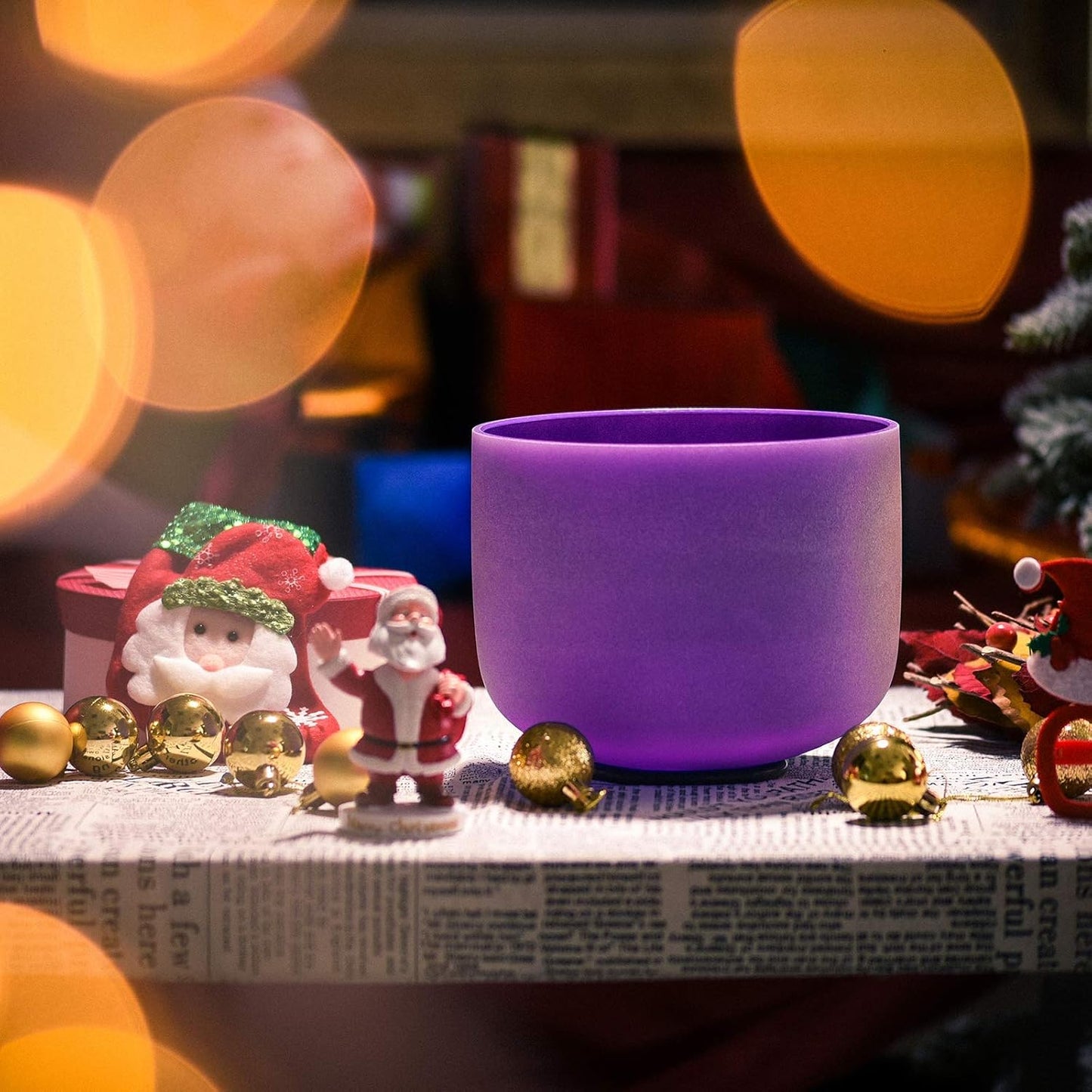 TOPFUND F Note Crystal Singing Bowl Heart Chakra 8 inch with Heavy Duty Carrying Case and Suede Striker