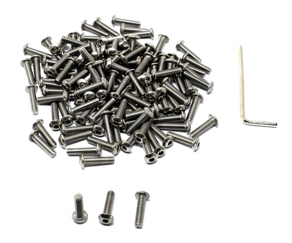 iexcell 50 Pcs M6 x 20mm Thread Pitch 1 mm Stainless Steel 304 Hex Socket Button Head Cap Screws Bolts Kit