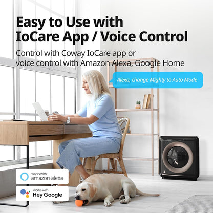 Coway Airmega AP-1512HH True HEPA Air Purifier with Air Quality Monitoring, Auto Mode, Timer, Filter Indicator, Eco Mode