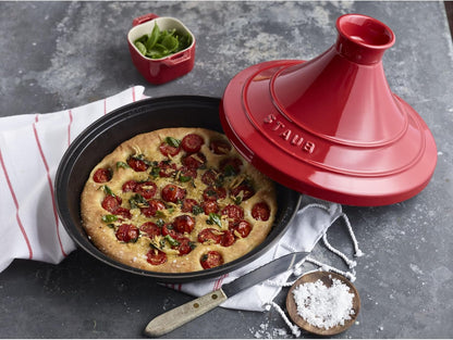 STAUB Cast Iron Tajine - Non Stick, Enamel, Cherry - Made in France