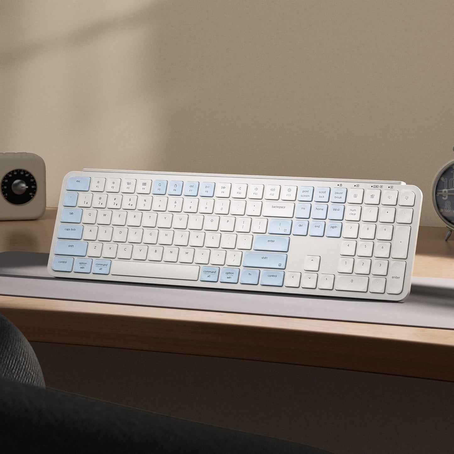 Keychron B6 Pro Quiet Key Full Size Ultra-Slim Wireless Keyboard, ZMK Programmable Bluetooth 5.1/2.4 GHz/Wired with Ultra-Long Battery Life Low Profile for Mac Win Linux System - Space Gray