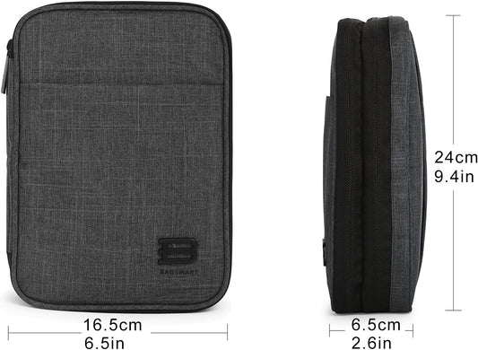 BAGSMART Electronic Organizer, Travel Cable Organizer Double Layer Electronics Accessories Cases Portable for Tablet 7.9", USB Drive, Cords, Black