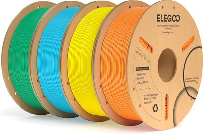 ELEGOO PLA+ Filament 1.75mm Black 4KG, PLA Plus 3D Printer Filament, Dimensional Accuracy +/- 0.02 mm, Tough & High Strength, Fit for Most FDM Printers(1KG/Spool, 2.2 lbs)