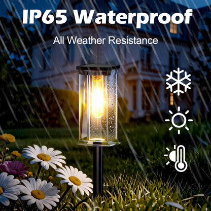 Solar Lights Outdoor, 12 Pack Led Solar Garden Lights Waterproof, Auto On/Off Small Size Outdoor Solar Lights for Patio, Driveway, Yard, Walkway, Pathway Landscape Lighting, Warm White
