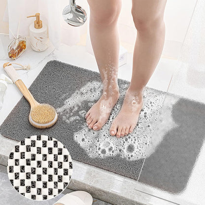 Bathtub Mat Non Slip Shower Mat, 40 x 100 cm, Soft Textured PVC Loofah Mat for Bathroom Inside Shower Anti Slip Bath Mat Bathroom Rug Carpet No Suction Cup, Quick Dry