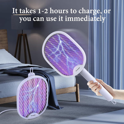 PALONE Solar Bug Zapper with 5.5W Solar Panel Charging, USB Charging Bug Zapper Light for Outdoor and Indoor
