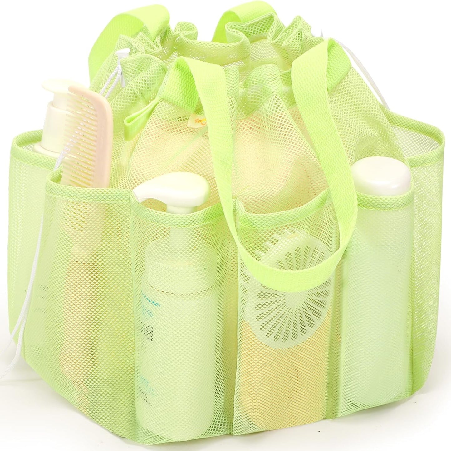 famichan Mesh Shower Caddy Portable, Dorm Room Essentials for College Students, Large Capacity with 8 Pockets Shower Bag for Camping,Swimming,Gym,Travel