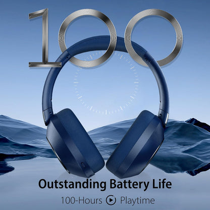 Active Noise Cancelling Headphones, 100H Playtime Headphones Bluetooth Wireless, Bluetooth Headphone Over Ear with Built-in Mic, Wireless Headphone for Travel, Home, Office, Call, Music, Meeting