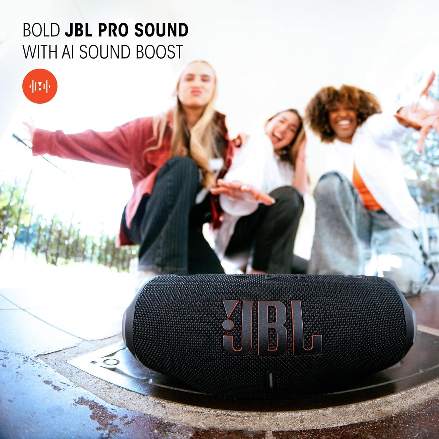 JBL Charge 5 Portable Bluetooth Speaker with Deep Bass, IP67 Waterproof and Dustproof, Up To 20 Hours of Playtime, Built-in Powerbank - Black