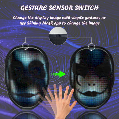 Depointer Life Led Mask with Bluetooth-compatible App Controlled, Customizable Shining Mask