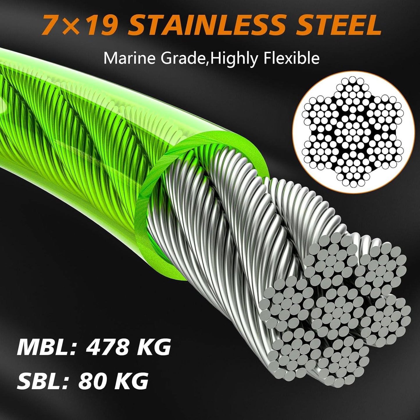 XiaZ Dog Runner Cable Dog Run Trolley Tie Out Cable Dog Chains for Outside Yard Camping Up to 250 Pound, 20 Feet