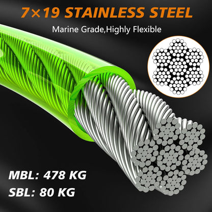XiaZ Dog Runner Cable Dog Run Trolley Tie Out Cable Dog Chains for Outside Yard Camping Up to 250 Pound, 20 Feet