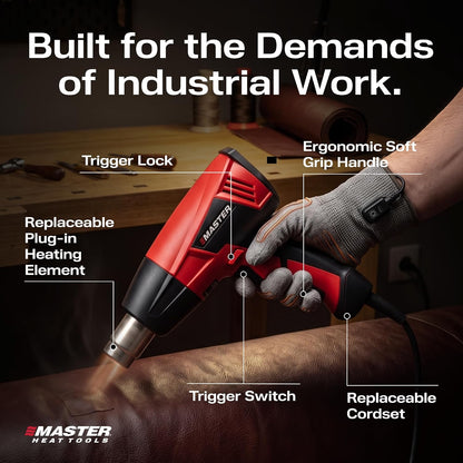 Master Appliance Proheat PH-1200A Electric Heat Gun - Quick Touch & Adjustable Temperature Heat Gun, Compact & Lightweight Variable Temperature Heat Gun Kit for Industrial Crafting Tools & Equipment
