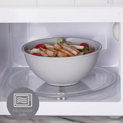 COOK WITH COLOR Mixing Bowls with TPR Lids - 12 Piece Plastic Nesting Bowls Set Includes 6 Prep Bowls and 6 Lids, Microwave Safe Mixing Bowl Set (Mint)