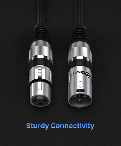 GEARit XLR Male to Female Microphone Cable (10 Feet, 6-Pack) 3-Pin Balanced Shielded Mixer, Recording Studio, Podcast - Black
