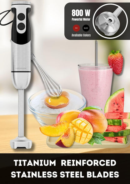 MEGAWISE new Hand Blender Series Only one Hand Blender,no attachments,12-Speed,Includes Powerful Blender Stick- Easy to Clean and Perfect for Smoothies, and More (Black)
