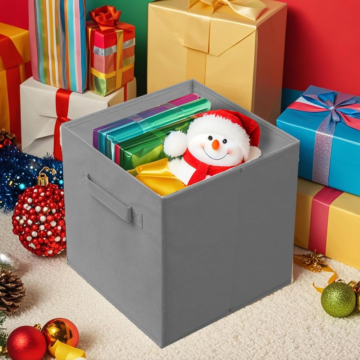 ShellKingdom Storage Bins, Foldable Fabric Storage Cubes And Cloth Organizer Drawer For Closet And Toys, 6 Pack (Lavender+Light Blue+Pink)