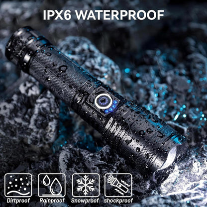 Rechargeable Flashlight 990000 High Lumens,Brightest LED Flashlights & 5 Modes,Powerful Flash Light,IPX6 Waterproof Super Bright Flashlight for Camping, Hiking