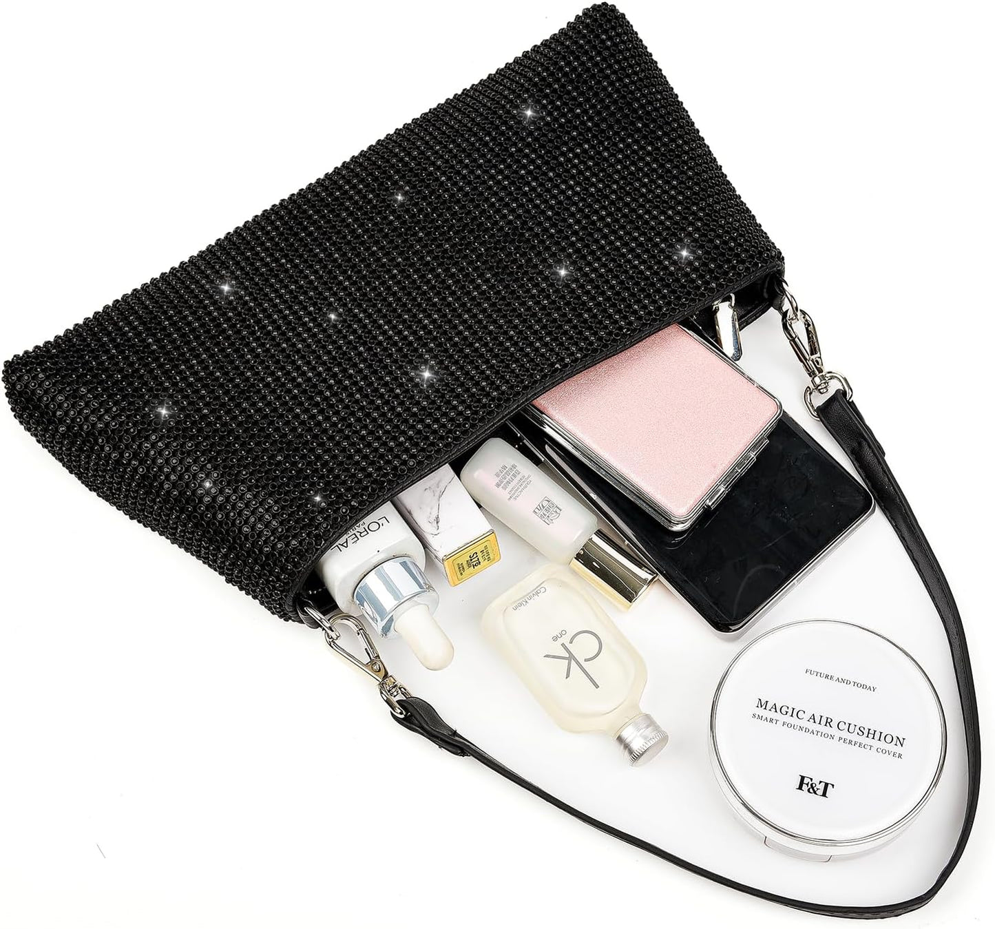 Valleycomfy Bling Evening Clutch Bag for Women Lady Girl Bride Rhinestone Purse For Prom Cocktail Party Wedding Engagement - PuriLite