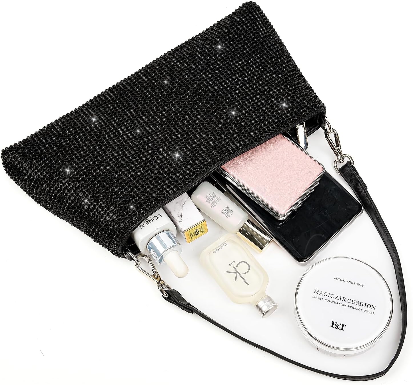 Valleycomfy Bling Evening Clutch Bag for Women Lady Girl Bride Rhinestone Purse For Prom Cocktail Party Wedding Engagement - PuriLite