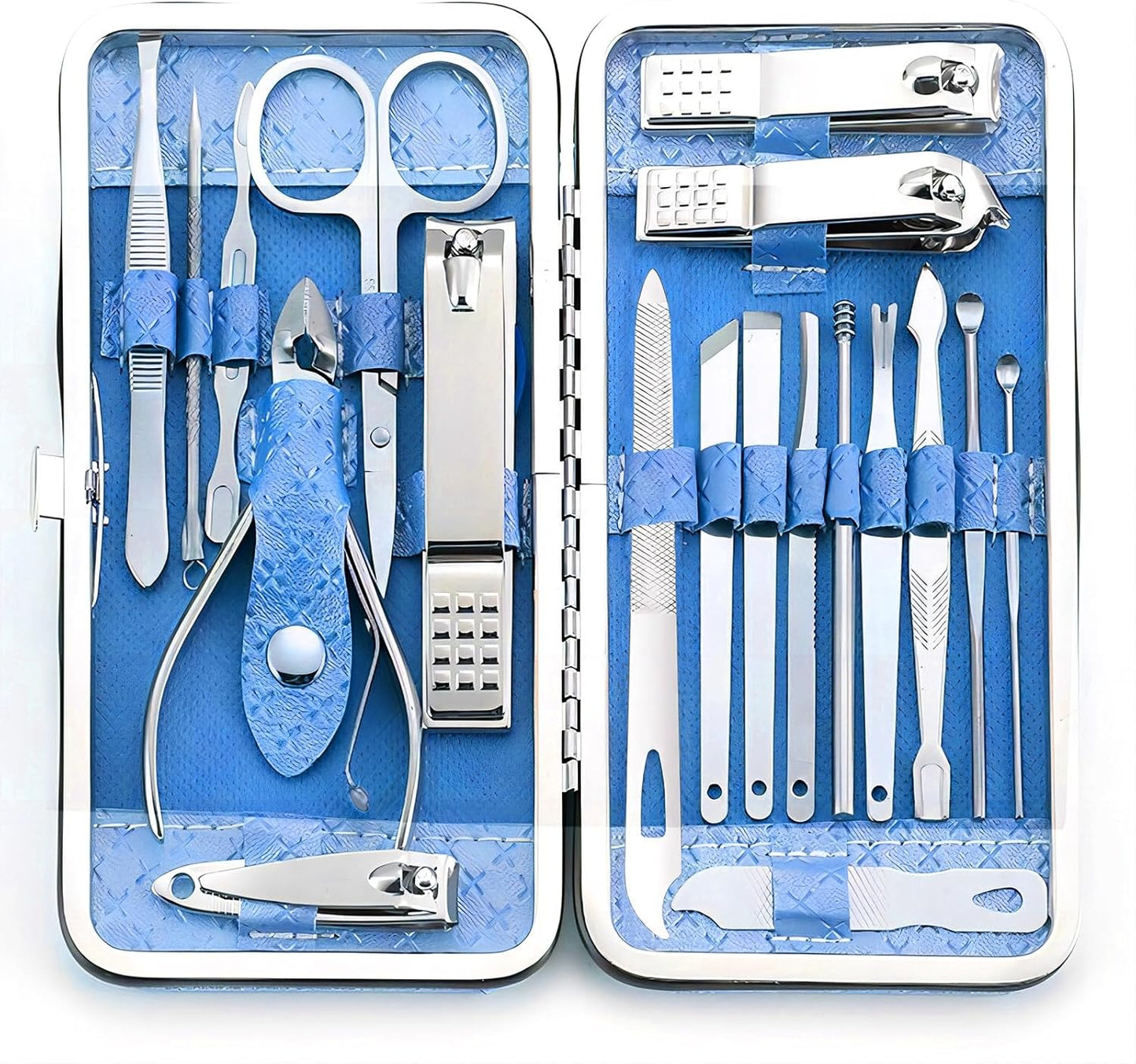 Manicure Set - 19 in 1 Professional Nail Clippers Pedicure Kit, Manicure Tool Kit, Stainless Steel Facial Grooming Set Kit, Gift Idea for Women, Men, Girls, Teens, Beige