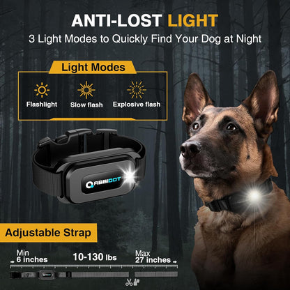 ABBIDOT Shock Collar - 4500ft Range Dog Training Collar, Super Mode, E-Clicker, Night Light, Safety Lock, Waterproof Rechargeable E Collar for Small Medium Large Dogs (Black, 1 Collar)