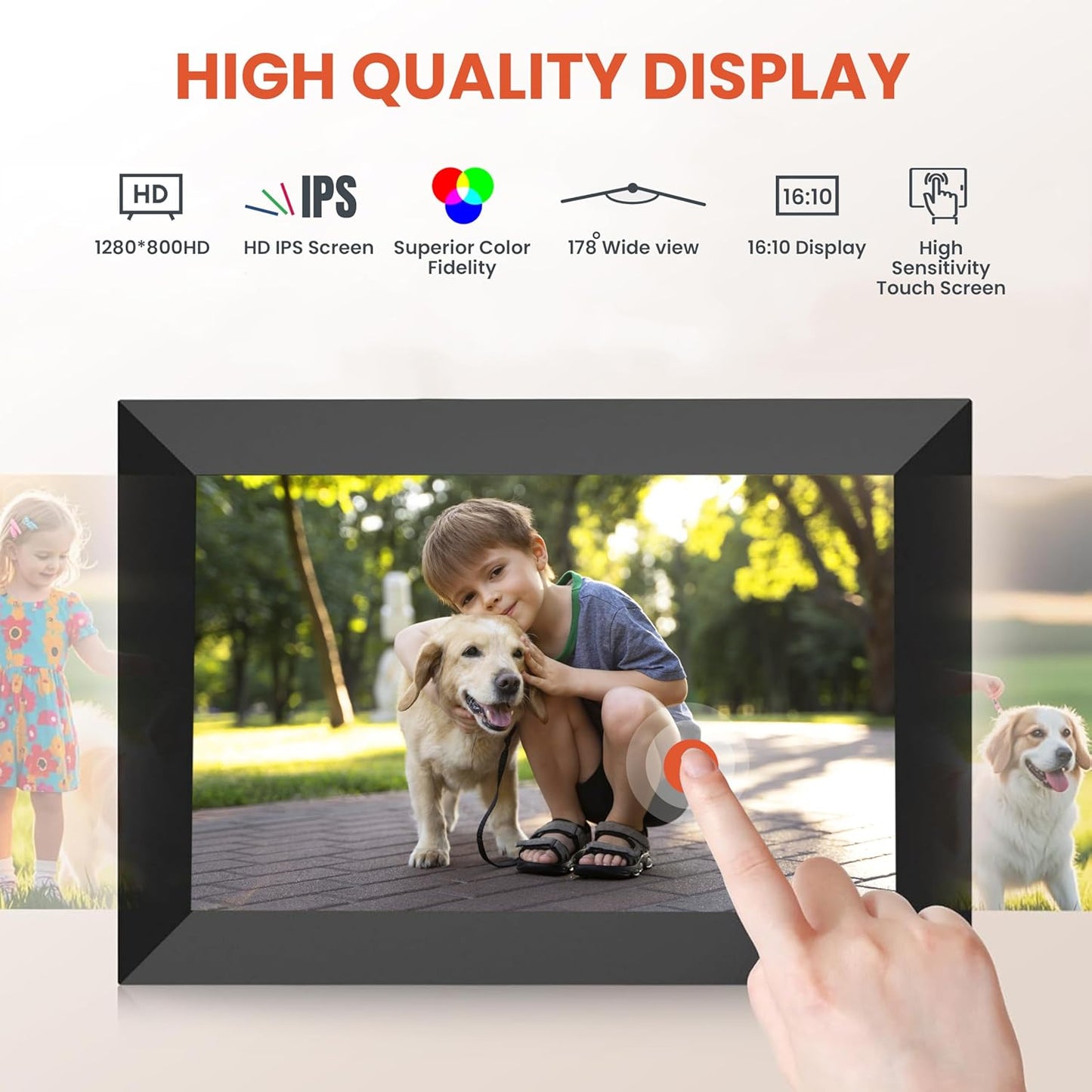 64 GB Frameo 10.1 Inch WiFi Digital Photo Frame | Digital Picture Frame with Large Storage (32GB Built-in+32GB SD Card)1280x800 HD IPS HD Touch Screen,Frameo Digital Frame Multi-Users & Auto Rotation