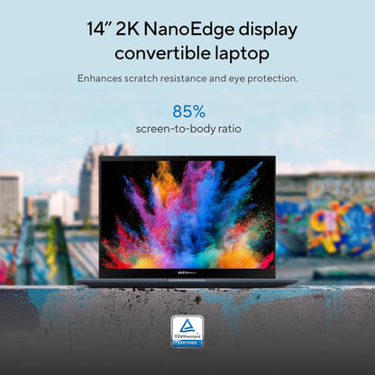ASUS Vivobook S 14 Flip Laptop, 14” WUXGA 16:10 Touch Display, AMD Ryzen 7 7730U CPU, AMD Radeon™ Graphics, 16GB RAM, 512GB SSD, Fingerprint Sensor, Windows 11 Home, Quiet Blue, TN3402YA-AS71-CA