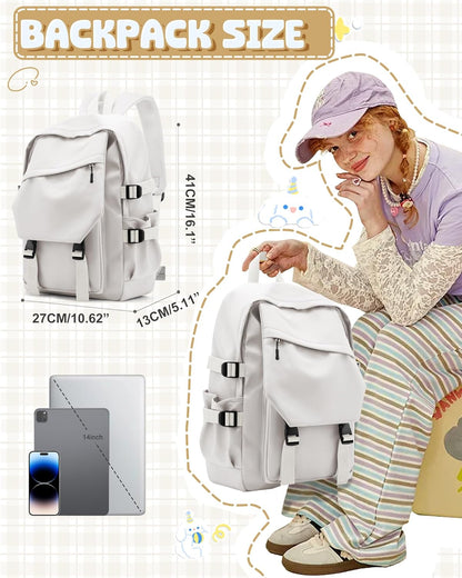 School Backpack for Women Men College High School Bags for Boys Girls Casual Daypack Laptop Backpack Waterproof Black Bookbag Travel Rucksack