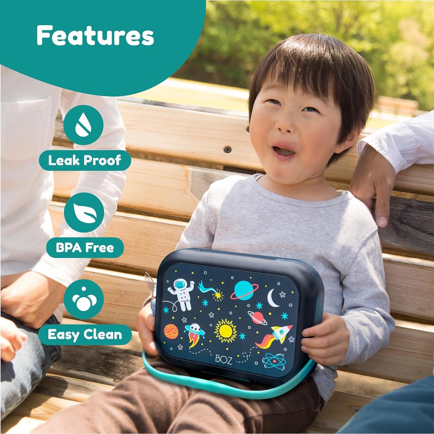 BOZ Kids Bento Lunch Box - 4 Compartment Kids Lunch Containers for Ages 3 to 7 - Leak Proof, Dishwasher Safe