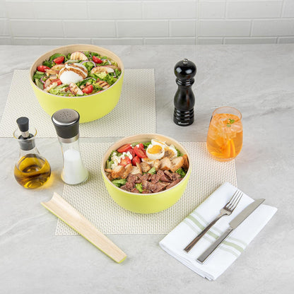 Restaurantware-Bambuddha 15 Ounce Small Salad Bowl, 1 Heavy-Duty Round Salad Bowl - Sustainable, Reusable, Black Bamboo Serving Dish, for Serving Salads, Fruits, and Appetizers