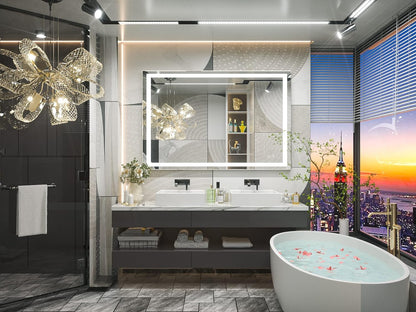 TETOTE 36 x 28 Bathroom LED Mirror Bedroom LED Mirror Fashion Style Vanity Makeup Mirror Dimmable Anti-Fog Wall Mounted Birthday Gift Housewarming Gift Wedding Gift