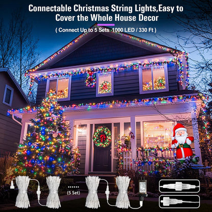 JMEXSUSS 66ft 200 LED Halloween Lights Outdoor, Orange String Lights Clear Wire, 8 Modes Orange Halloween Christmas String Lights Plug in for Tree Indoor Patio Garden Thanksgiving Decorations